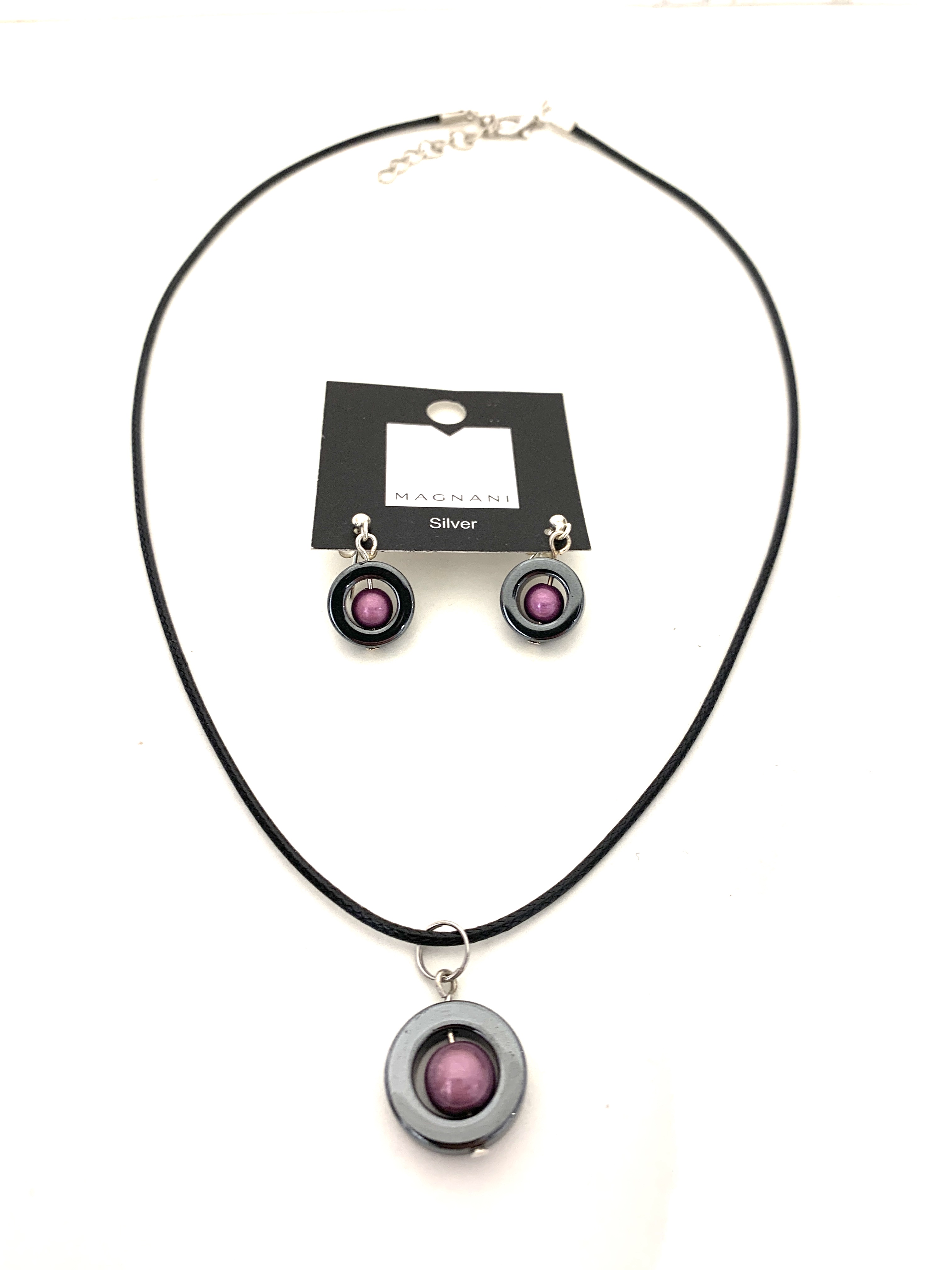Set earrings + necklace  Violet