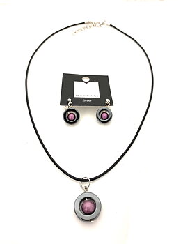 Set earrings + necklace  Violet