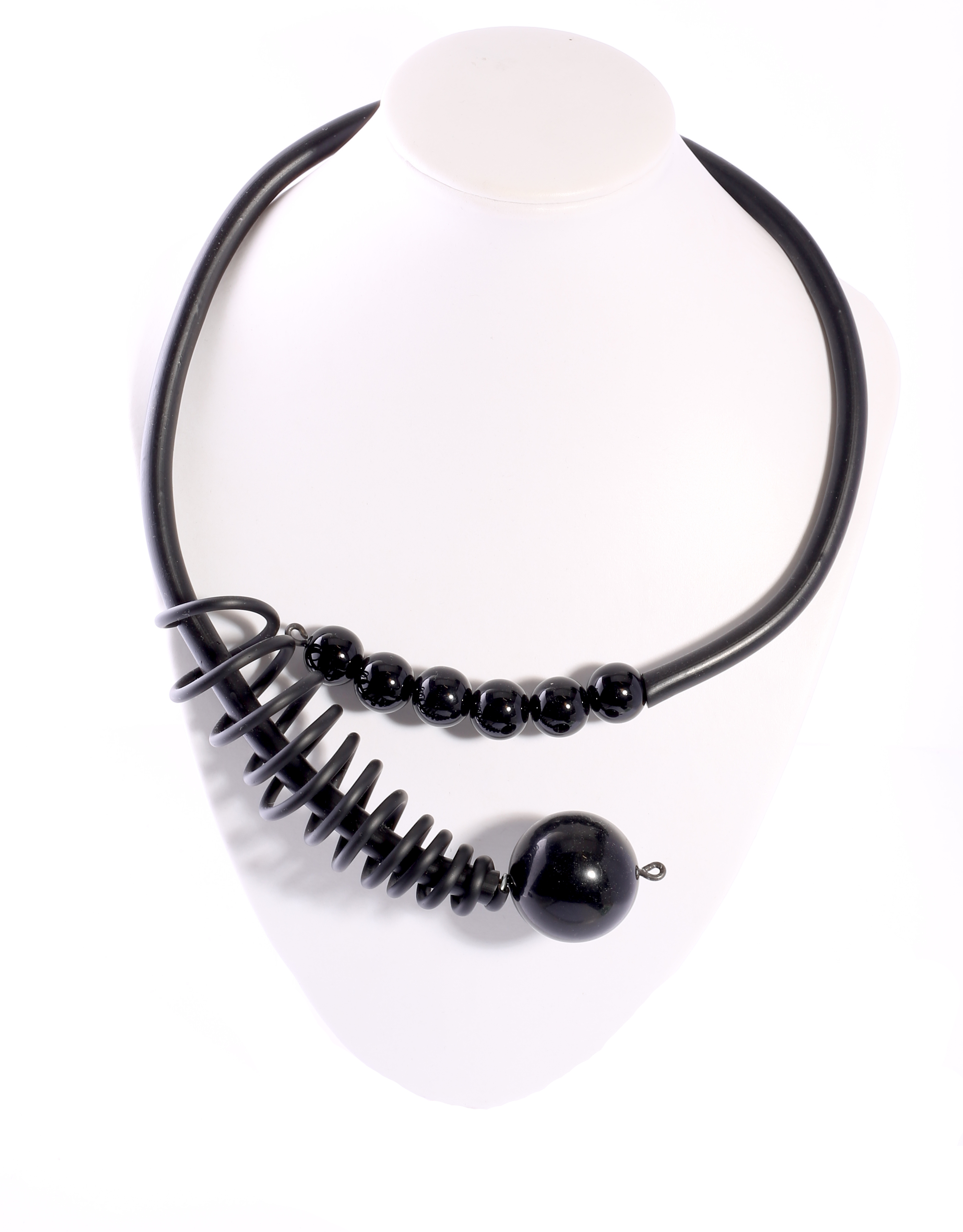 Necklace blackrubber and Onyx - 2