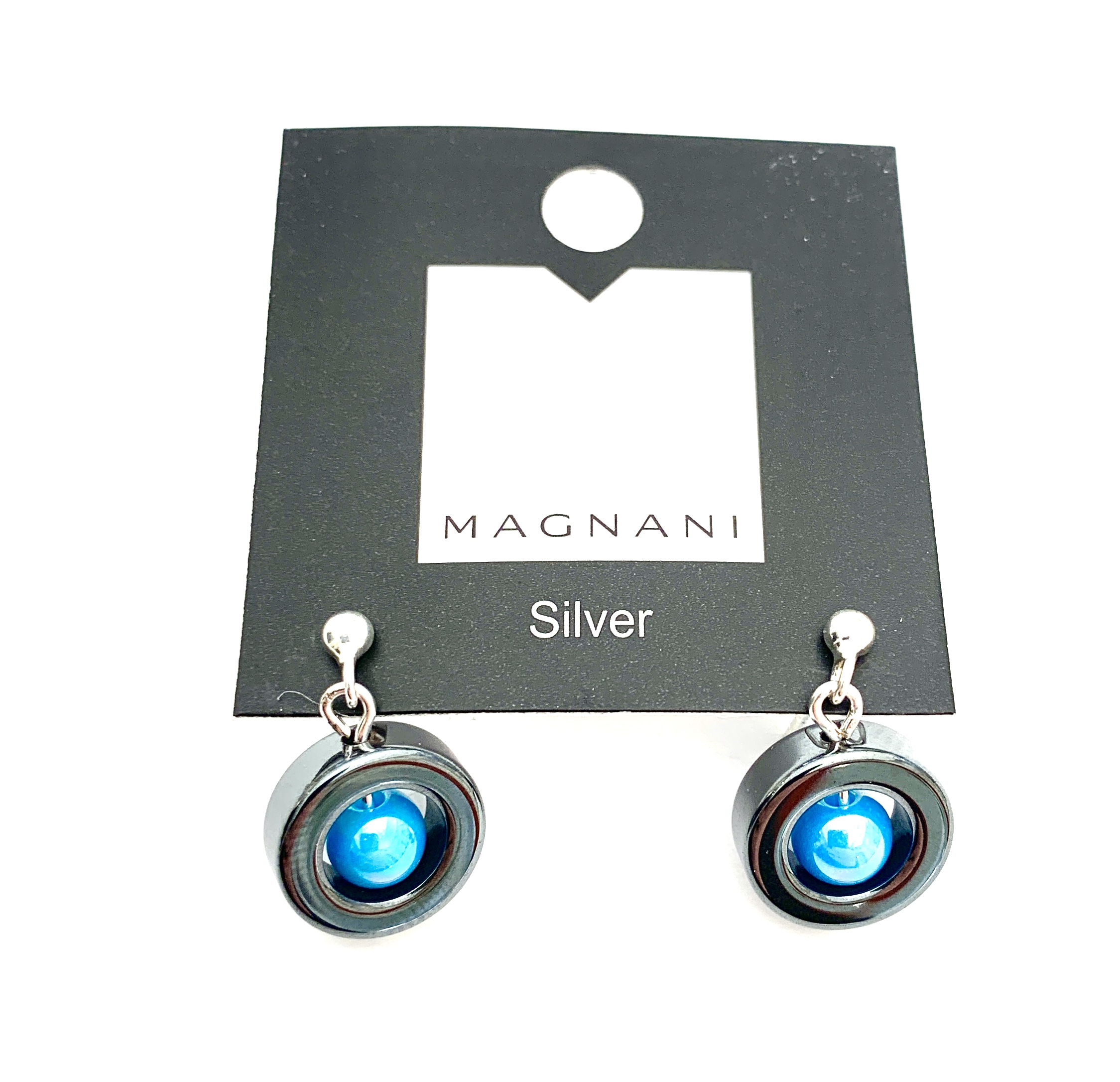 Iris  Earrings Hematite Turquoise - 2