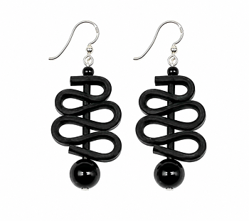 Earrings black Onyx