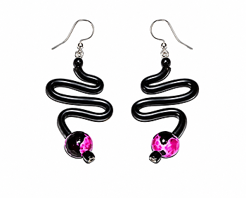 Earrings rubber pink Agate