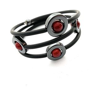 Doris bracelet Hematite caramelle Red