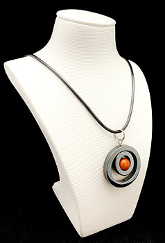 Cornelia halsband Hematit orange