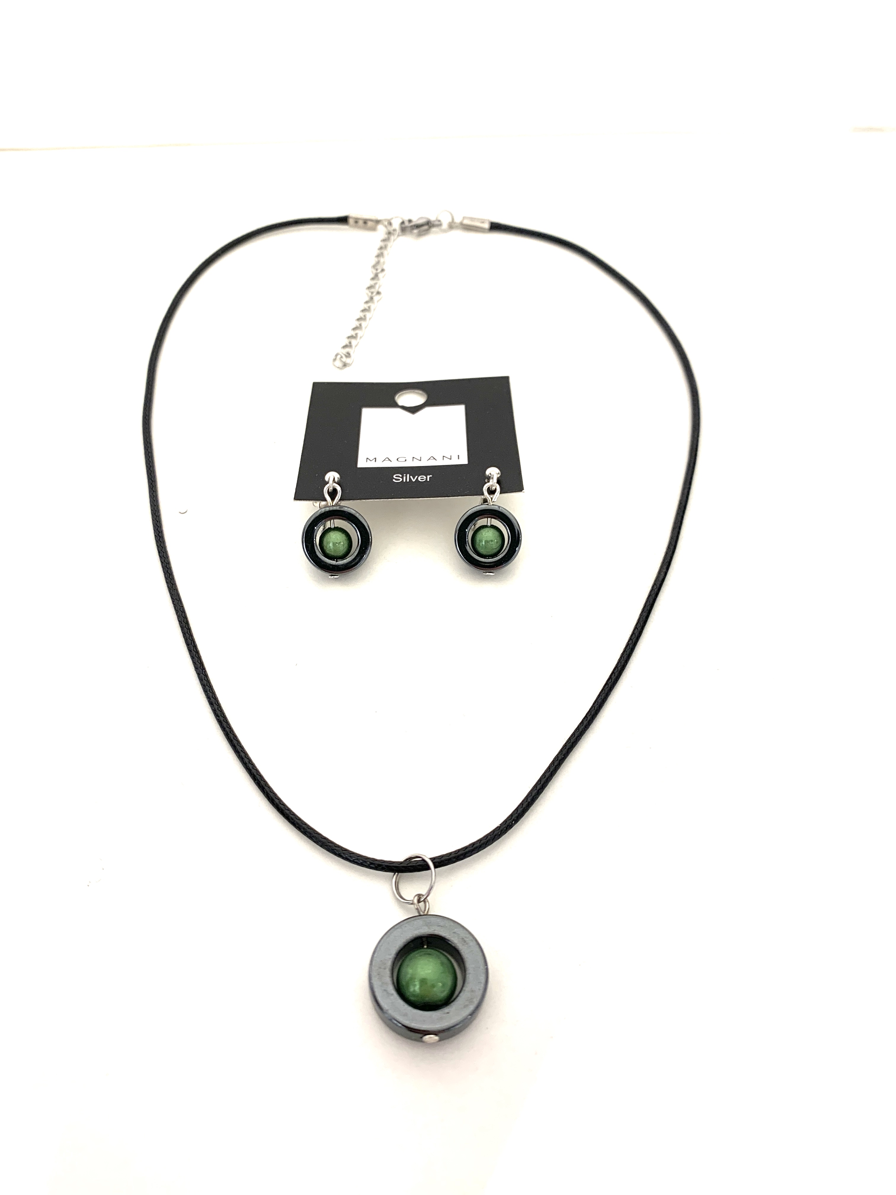 Set necklace Earring Green