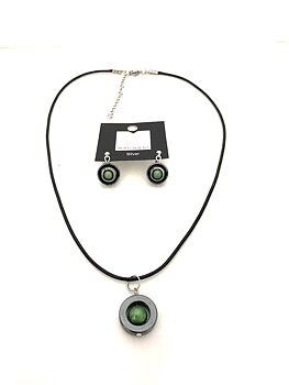 Set necklace Earring Green
