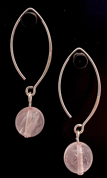 Örhängen Silver & rosa  Rosenkvarts