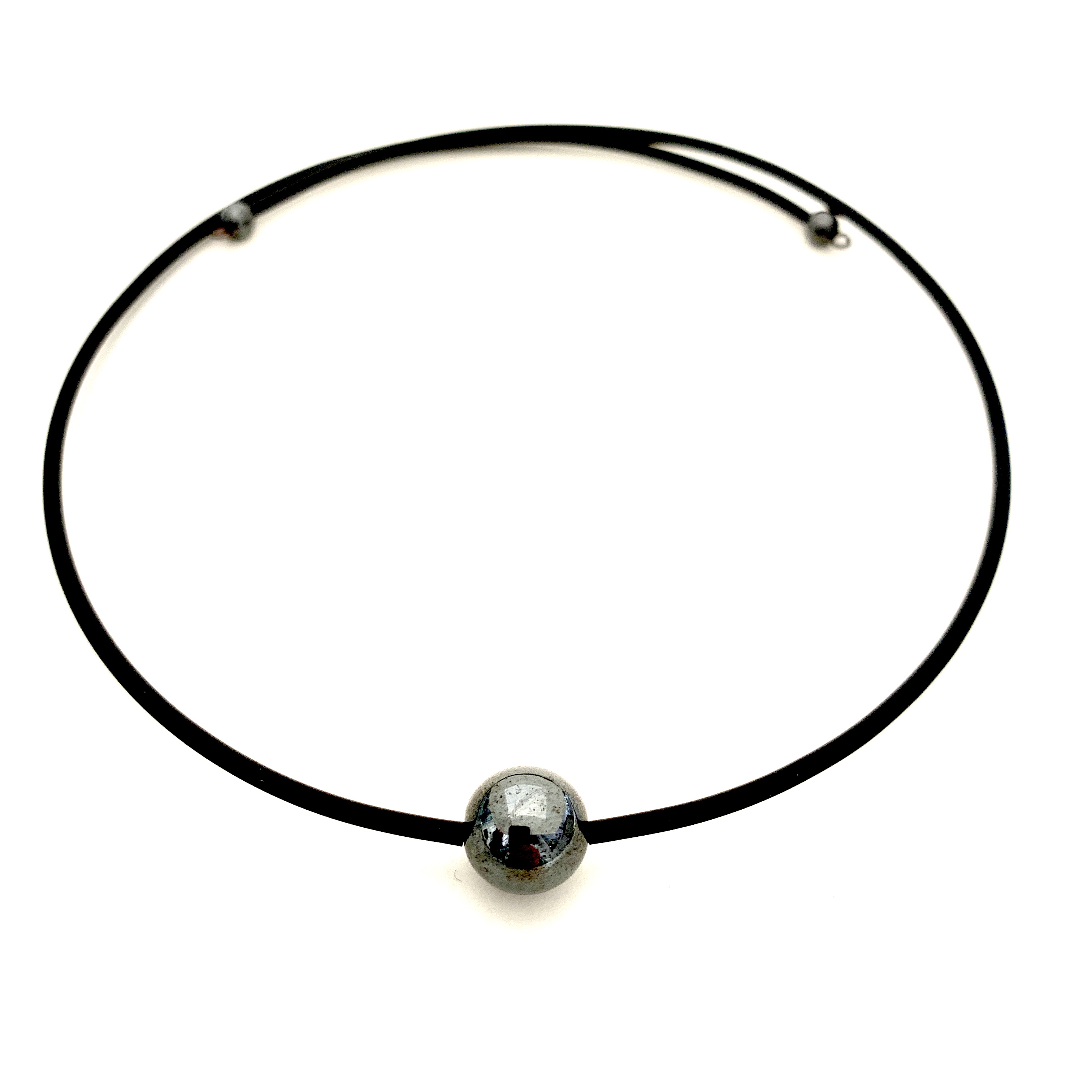 Halsband chooker Hematit