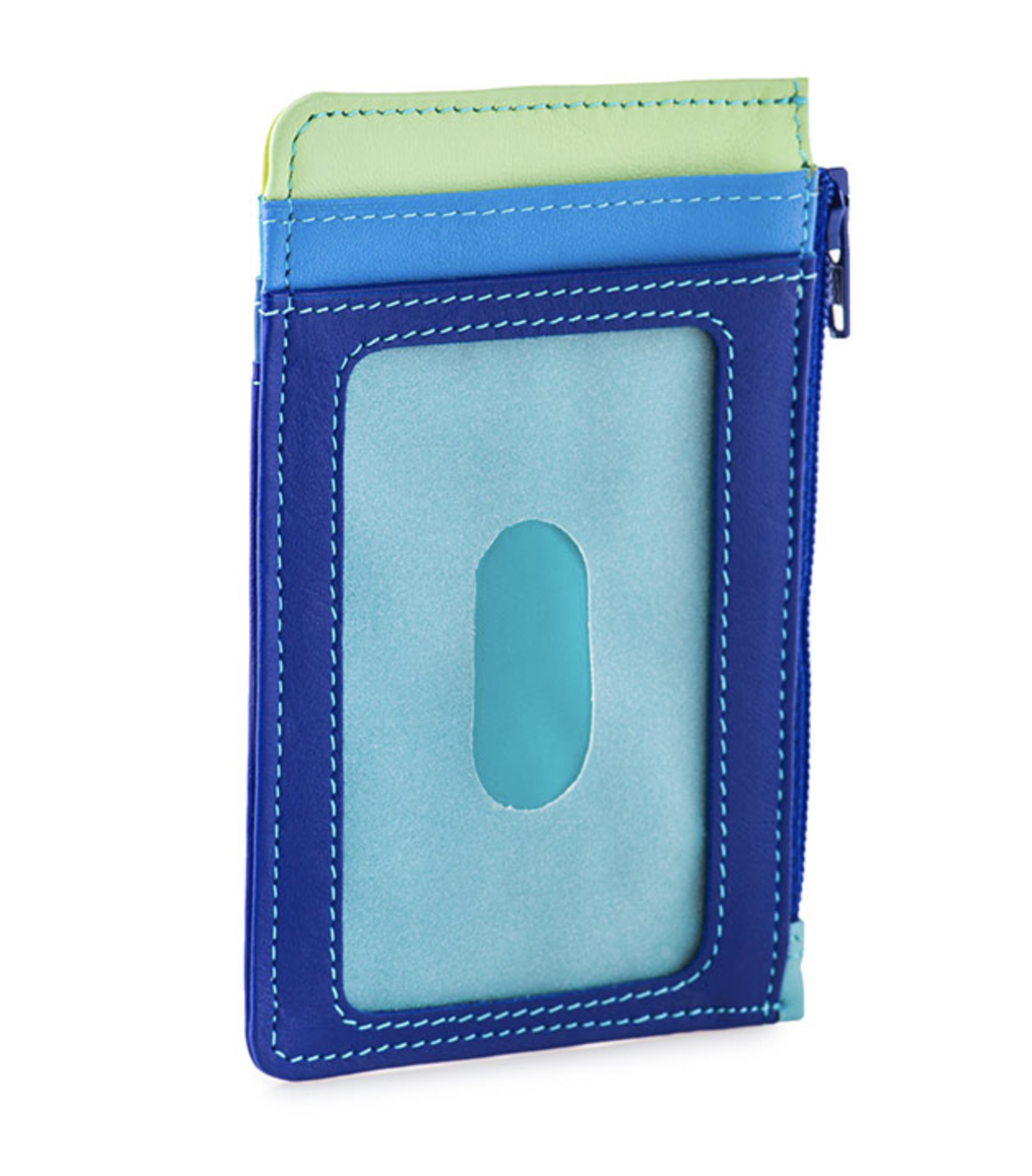 Credit Card Holder Blue Leather Mywalit - 4