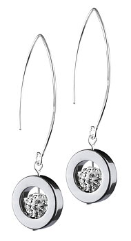 Jenny Earrings Silver Crystal