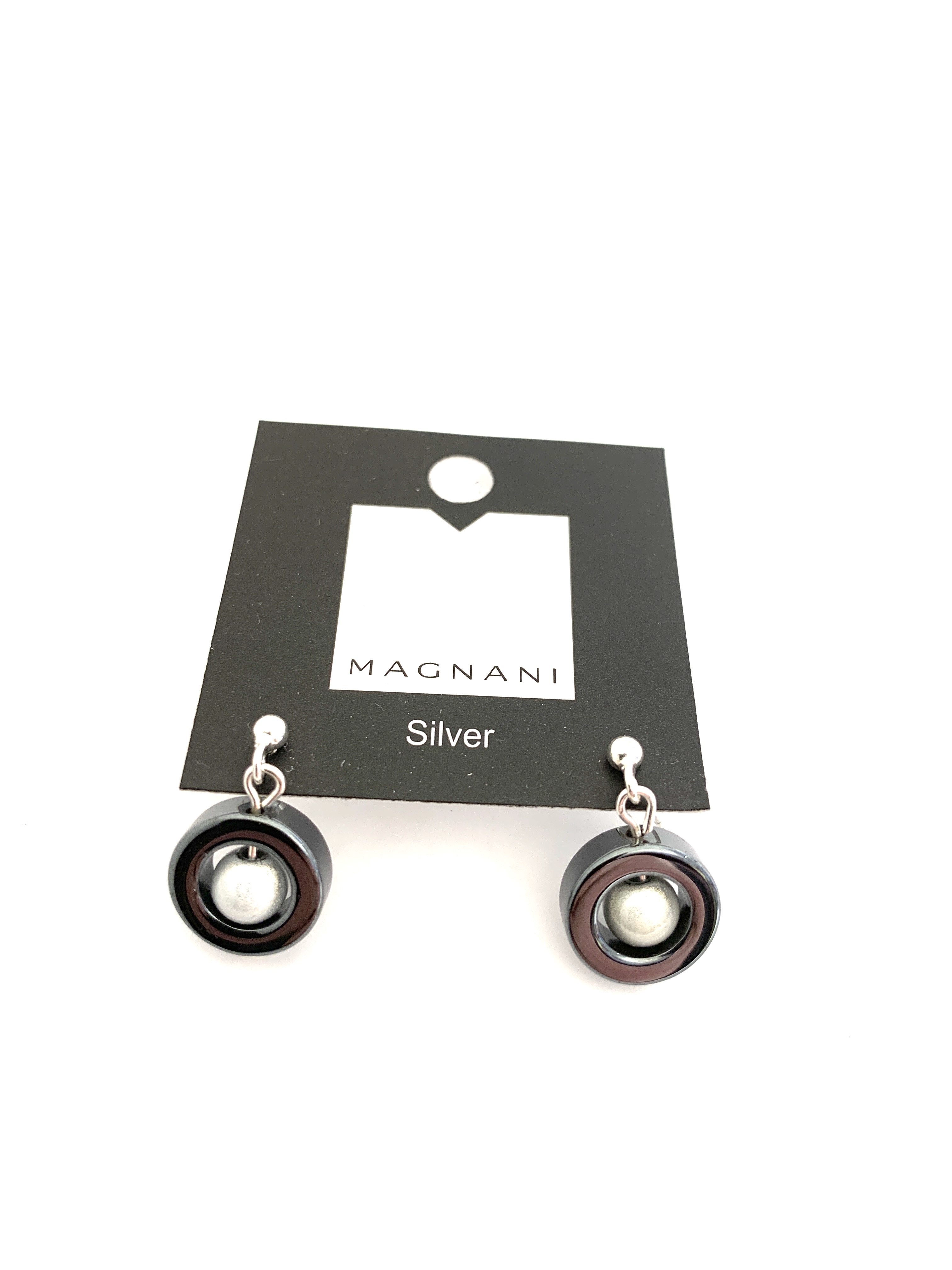Iris  Earrings Hematite White - 2