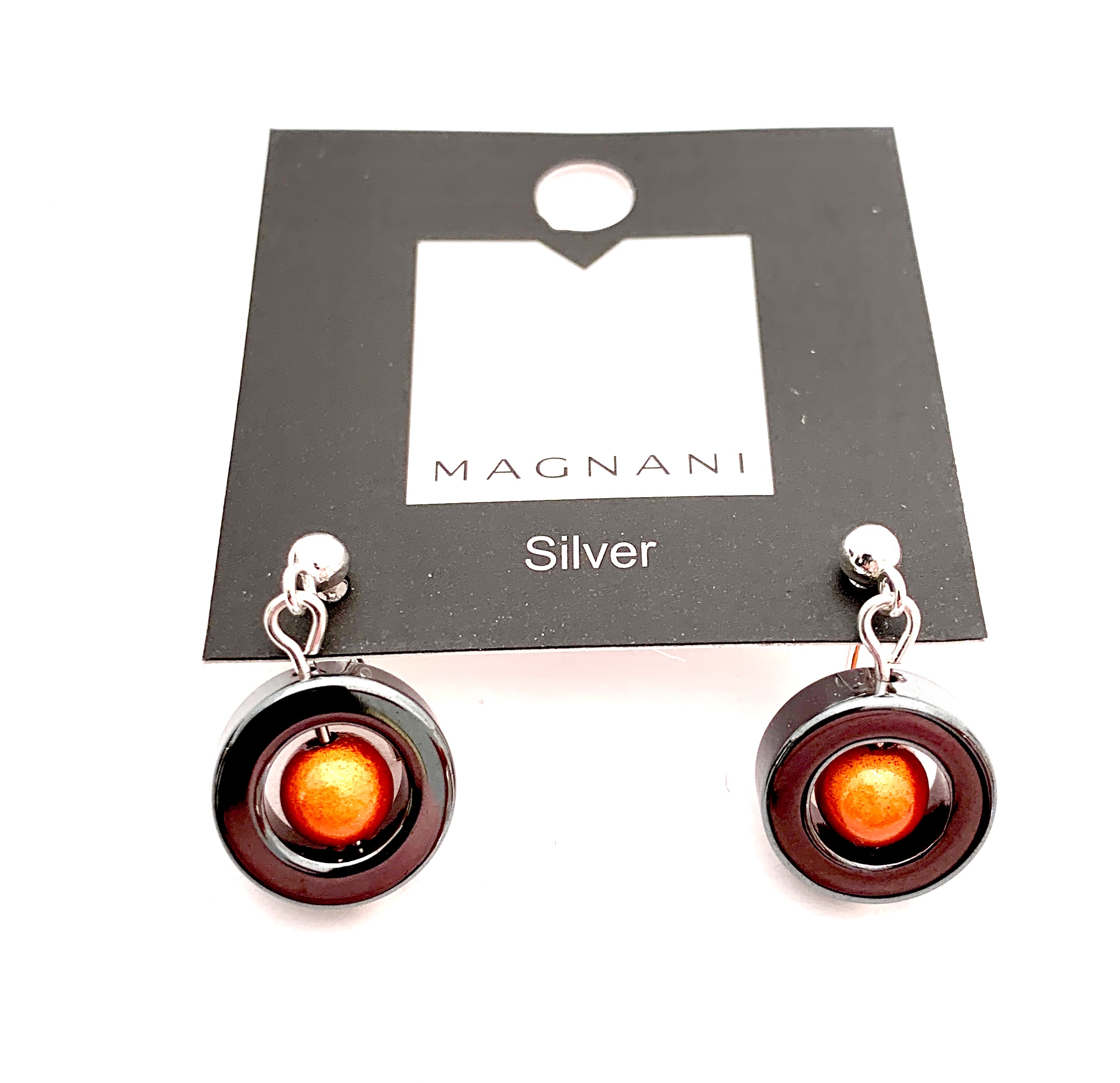 Iris earrings Hematite Orange - 2