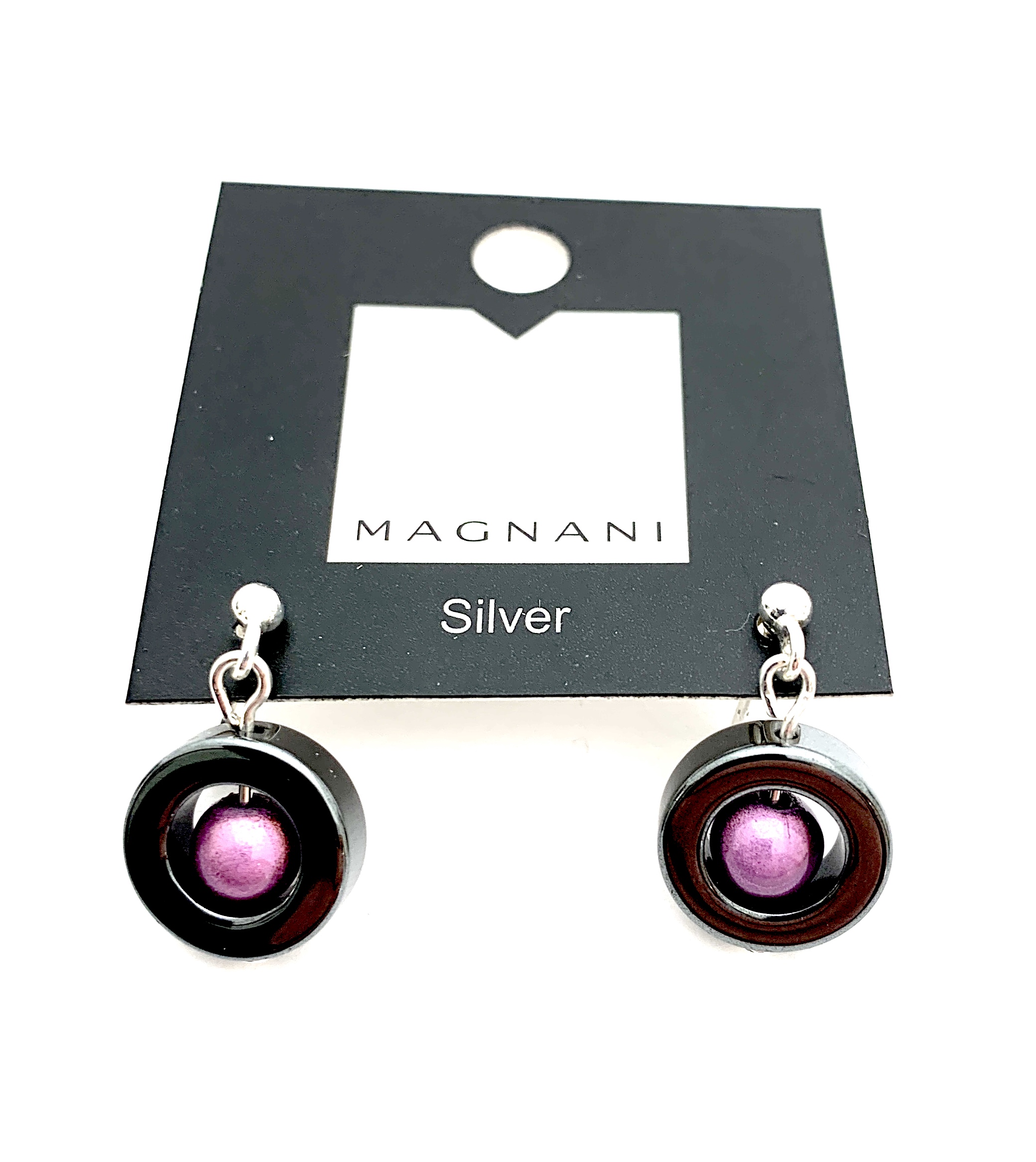 Iris Earrings Hematite Light purple  - 2