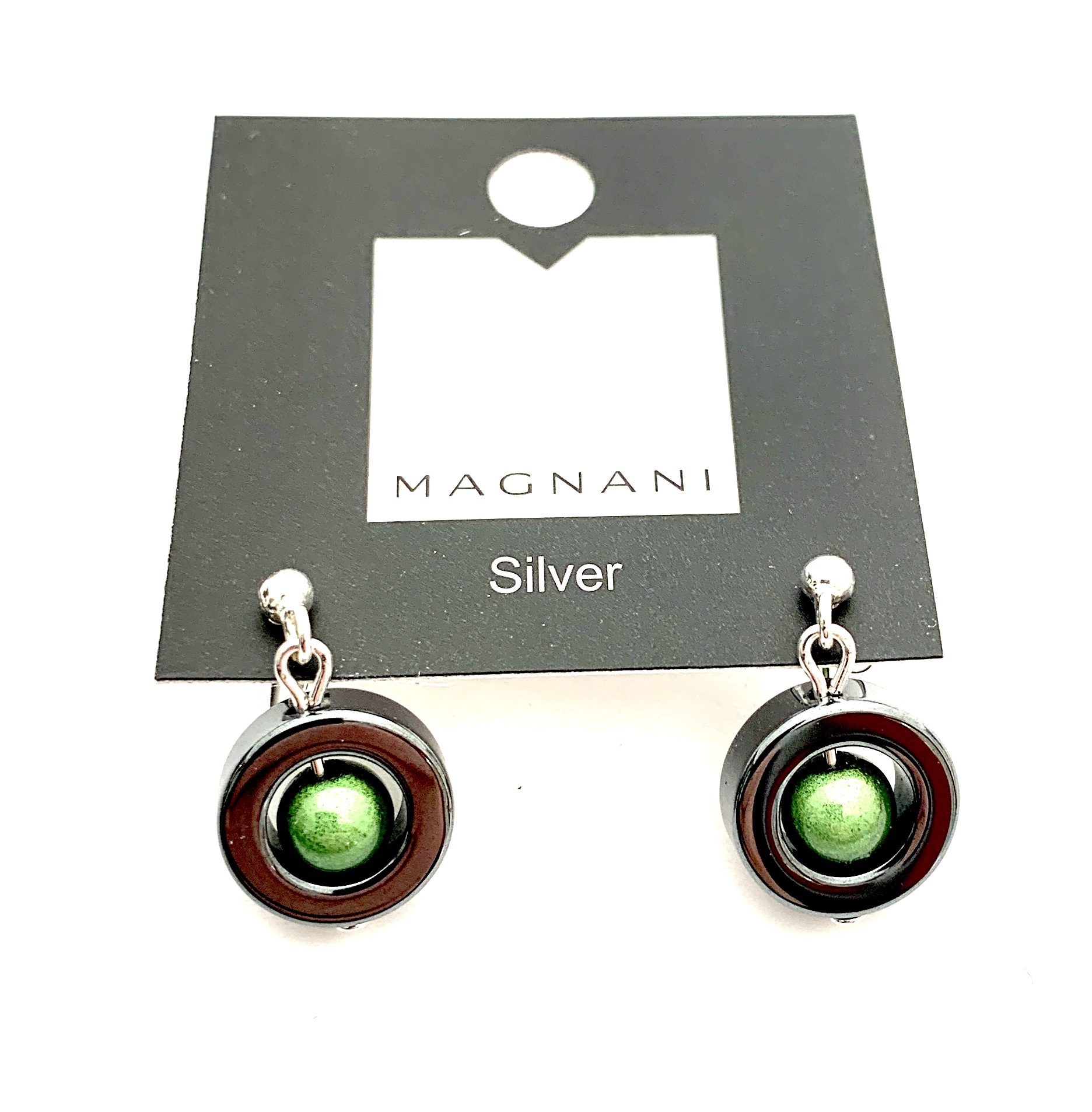 Iris Earrings Hematite green - 2
