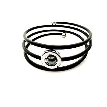 Dilba armband gummi Silver Hematit Magnani