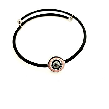 Stina  Armband silver Hematit gummi Magnani