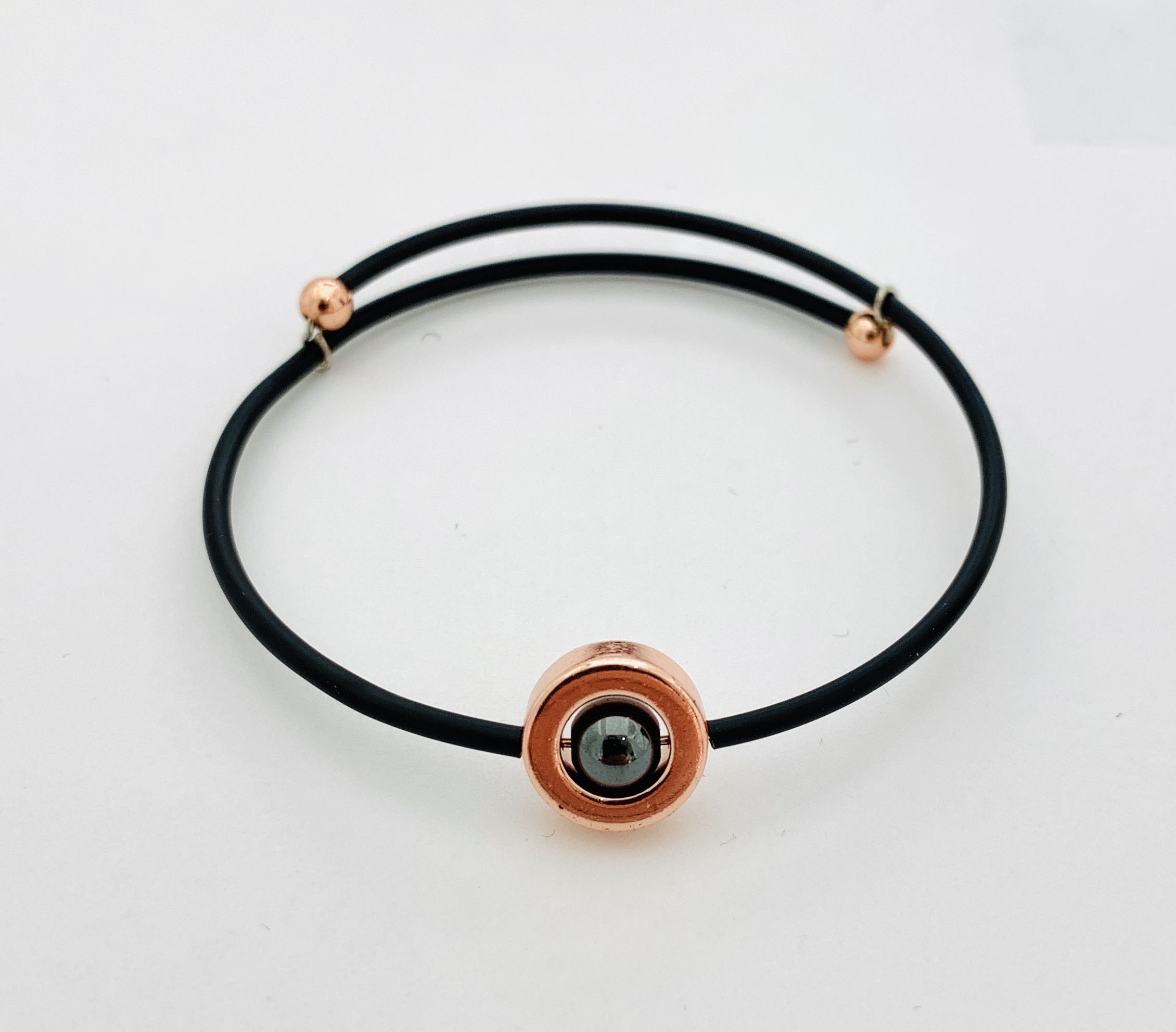 Bracelet Stina rosegold Hematite rubber Magnani