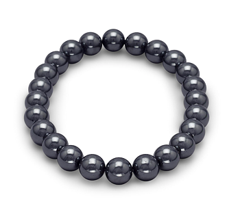  Armband Resår Hematit 8mm runda stenar 