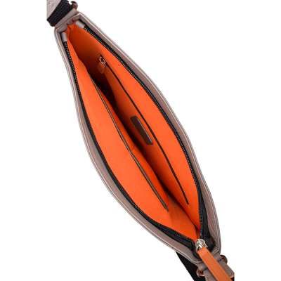 Handbag grey orange leather Mywalit Old Town Stockholm  - 4