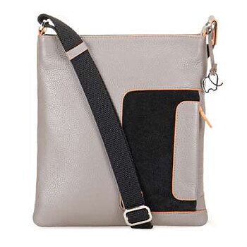 Handbag grey orange leather Mywalit Old Town Stockholm 