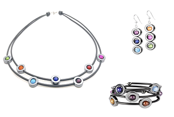 Set Multicolor Necklace bracelet earrings
