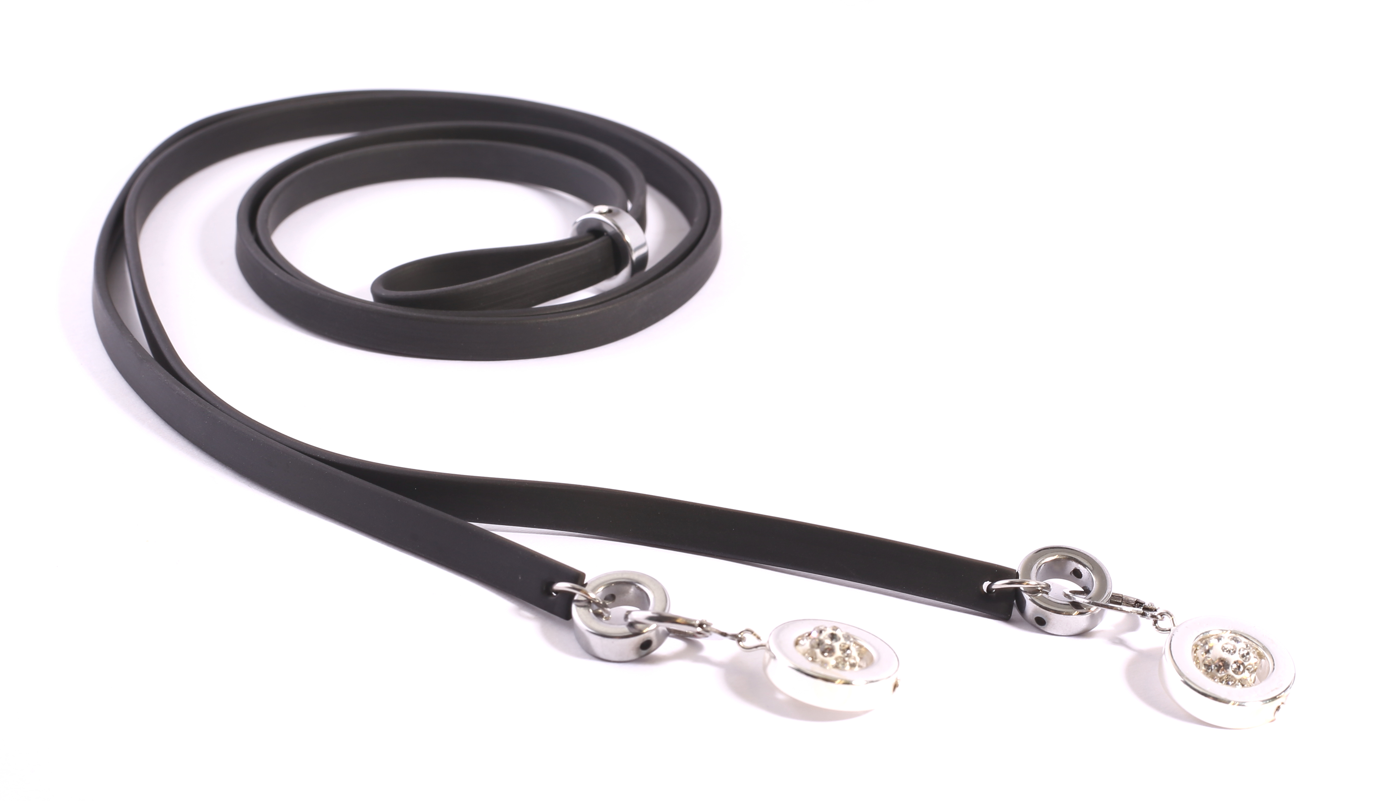 Nancy Necklace Rubber  Silver Swarovski