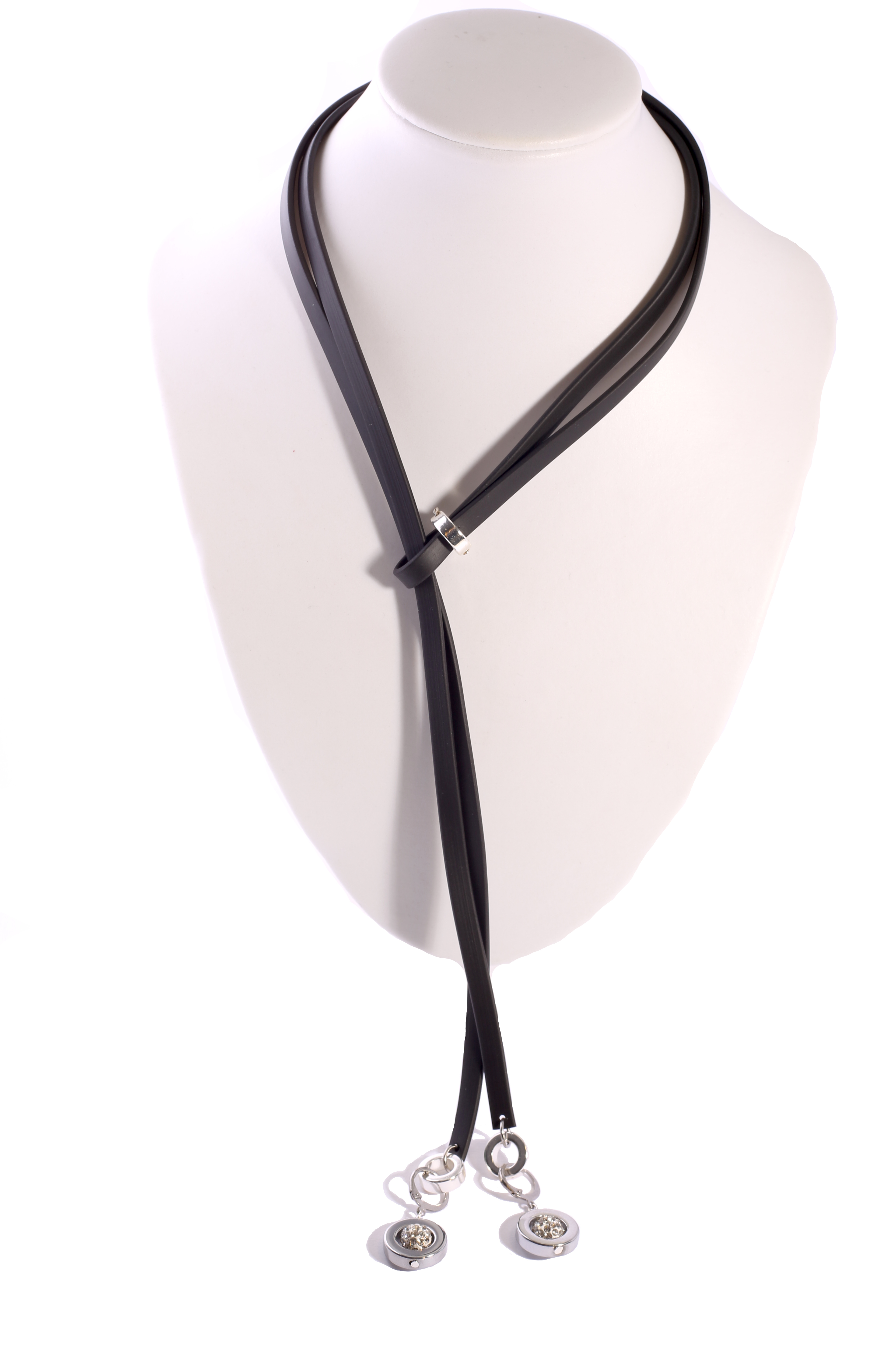Nancy Necklace Rubber  Silver Swarovski - 2