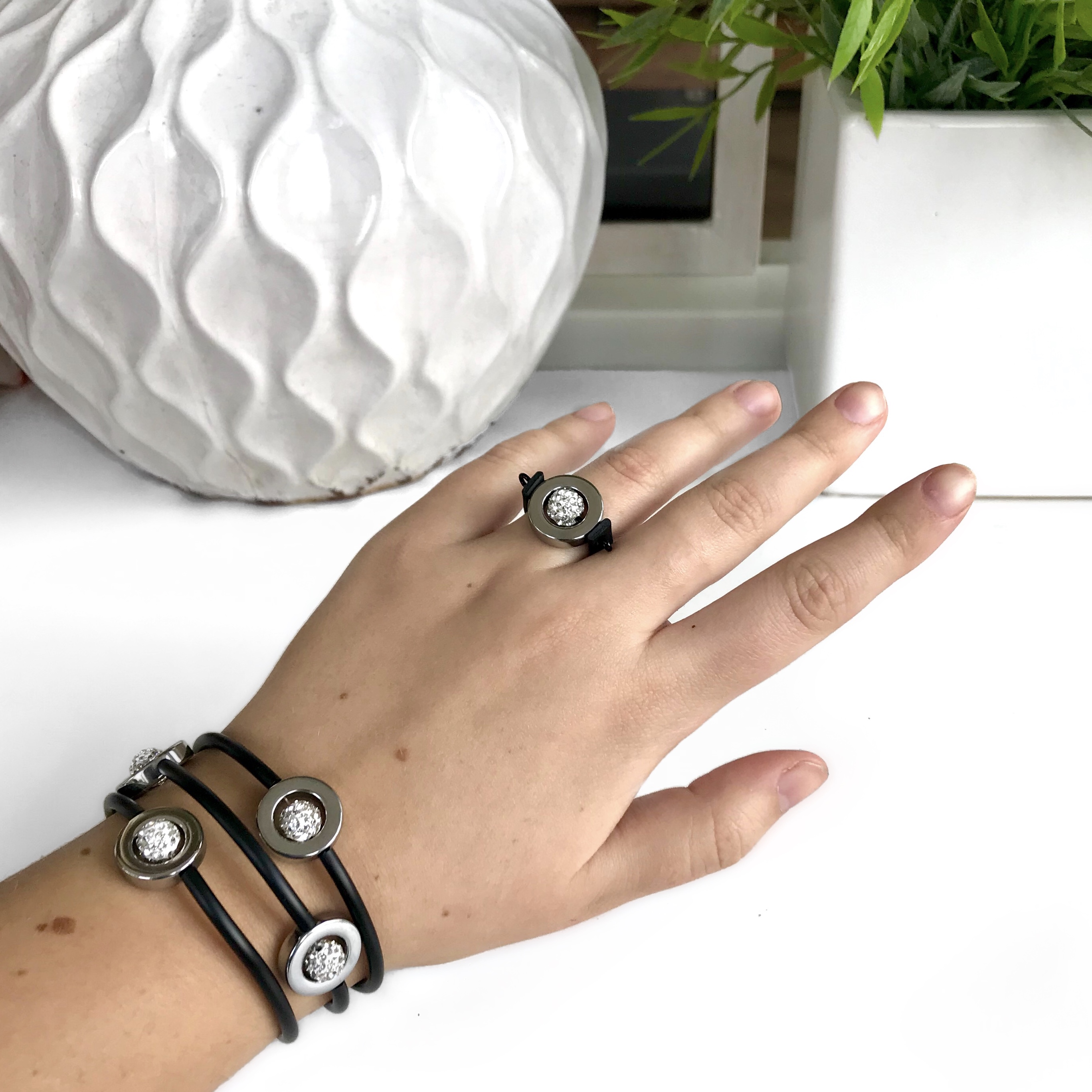 Lisa ring Swarovski Hematite - 2