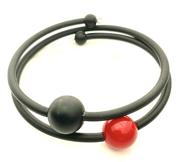 Armband dubbla kulor svart &röd