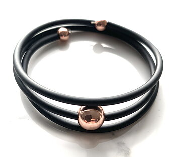 Armband Roseguld Hematit gummi