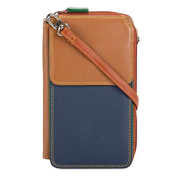 Mobilebag Blue brown Genuine leather Mywalit Old town Stockholm 