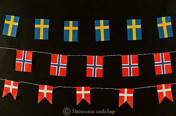 Flaggirlang - Ruotsi, Norja,Suomi Tanska liput