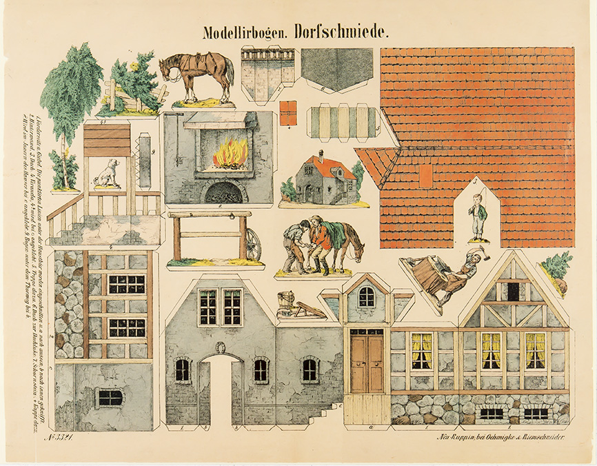 By-smedja, modell-ark,  -motiv från 1859 