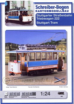 Modell-ark,Stuttgarter-spårvagn,-skala 1:24,