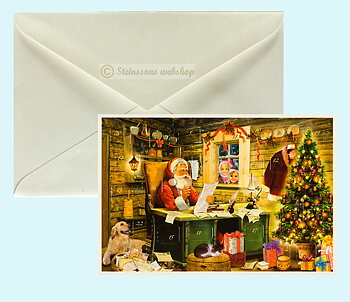 Nostalgisk adventskalender-dobbeltkort med konvolutt
