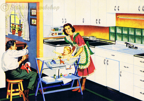 Vintage 50s, postcard with address bar at the back