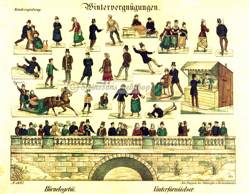 Wintervergnügungen, Aufstellbild - Motive von 1858