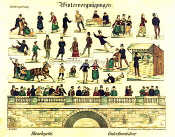 Vinterleker, stå opp bilde - motiv fra 1861