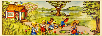 Stor bonad. -Lasten Pelit EvaLisa Agathon, vanha tulosteita 1950