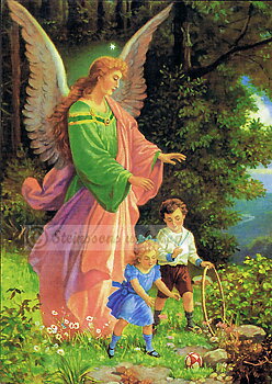 Angels, postcard with address bar at the back