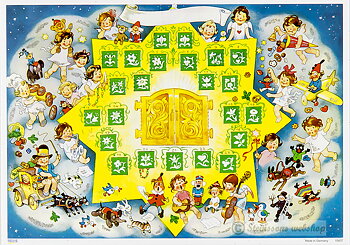 calendario de Adviento, vintage - 1950......