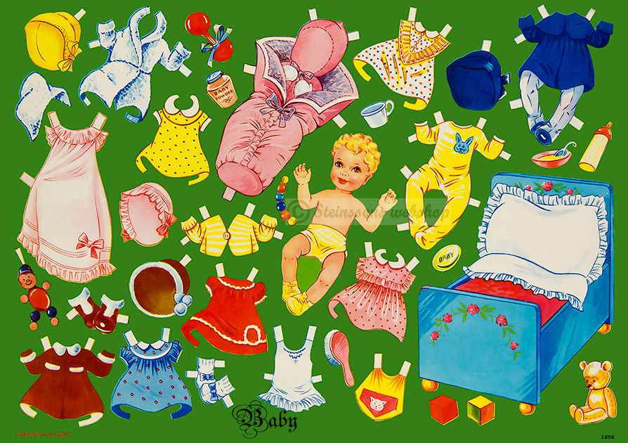 Ankleide-Puppen Baby 50er Jahren des Designs