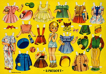 Suuret arkki,  nukke Liselott 50s motiivi