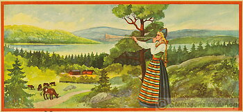 Liten bonad. -Dalkulla med näverlur.