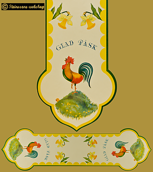 Bordslöpare - Tupp och påsk liljor