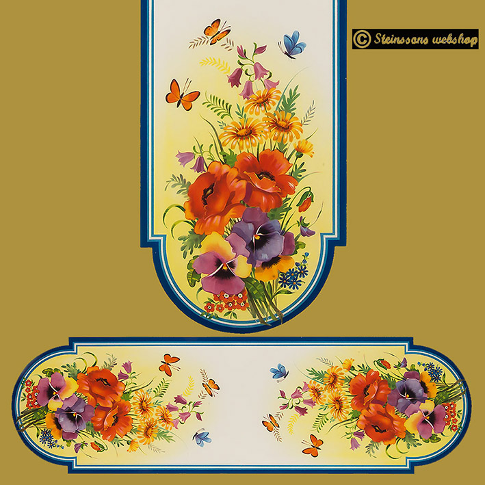 Tipical swedish vintage bonad - flores del verano, de edad de 50 -