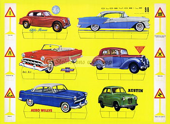Biler ,svensk,1950talet-genoptryk