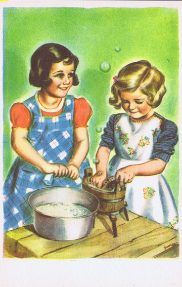 Vintage 50s, postcard with address bar at the back