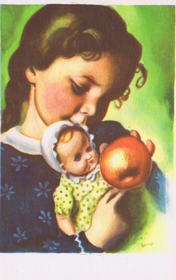 Vintage 50s, postcard with address bar at the back