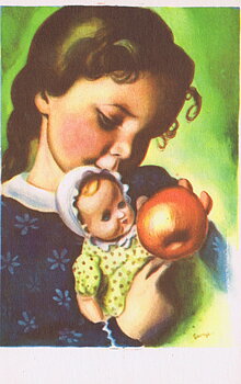 Vintage 50s, postcard with address bar at the back